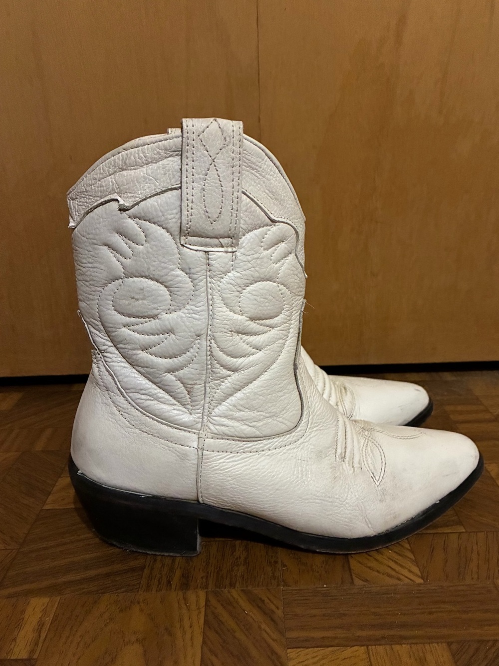 White Western Leather Cowboy Boots - Women